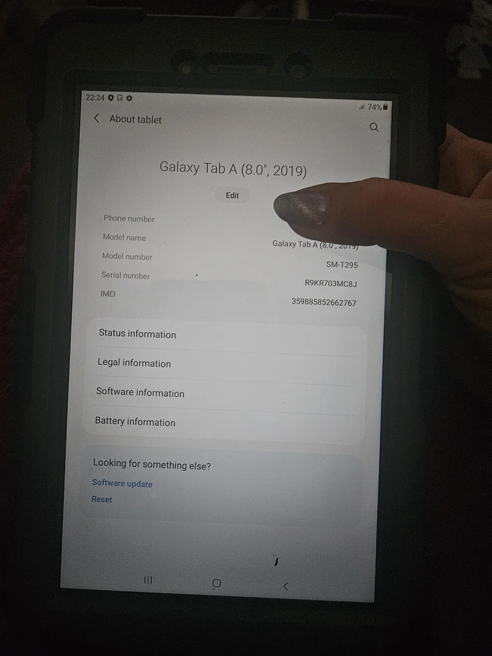 Samsung Tablet with Black Protective Case